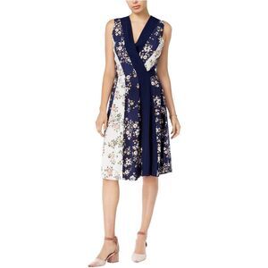 slim fit dress slacks Maison Jules Pocket Fit & Flare Dress Venus Blue XXL main image 1